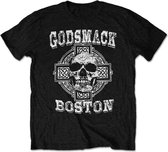 Godsmack Heren Tshirt -S- Boston Skull Zwart