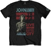 John Lennon Heren Tshirt -L- Live In NYC Zwart