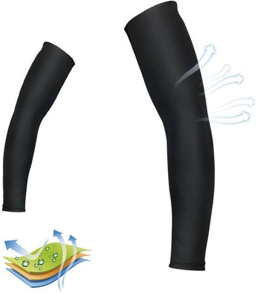 Sport Compressie Arm Sleeve (Per paar) - Zwart - Maat M