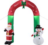Kerstboog opblaasbaar 2,4 m met kerstman en sneeuwpop