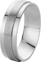 Lucardi Heren Ring mat/glans - Ring - Cadeau - Staal - Zilverkleurig