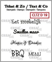 Crealies Text & Zo tekst stempel Nederlands No.19 Eten
