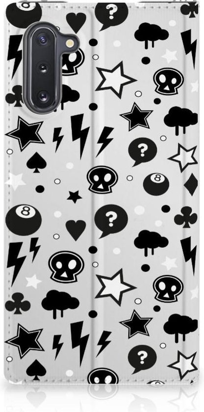 Étui pour livre mobile Samsung Galaxy Note 10 Argent Punk