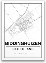 Poster/plattegrond BIDDINGHUIZEN - 30x40cm