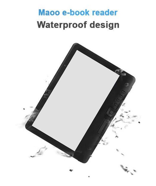 Maoo Simple E-Reader V3 – HD & Extra Groot Beeldscherm + Oordopjes & Hoesje – 8GB - Maoo - Zwart – E-Book Reader