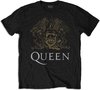 Queen - Crest Heren T-shirt - S - Zwart