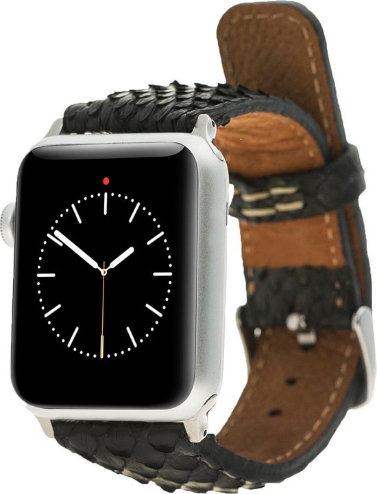 Bomonti Leather Leren bandje - Apple Watch Series 1/2/3 (42mm) - Zwart