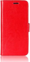 Motorola One Zoom Crazy Horse Leren Portemonnee Hoesje Rood