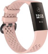 watchbands-shop.nl Siliconen bandje - Fitbit Charge 3 - Roze - Small