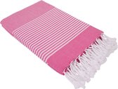 Fashion4wellness Hamamdoek Deniz Pink Candy /  FOUTA - STRANDLAKEN - SAUNADOEK - Size 6 - 230 X 160 CM KATOEN