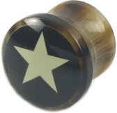 Witte Ster Hoorn Plug 8 mm ©LMPiercings