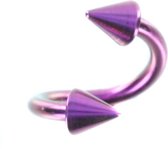 Titanium Geanodiseerd Paars Twister Spikes 1,2 mm x 10 mm