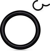 Wenkbrauw piercing titanium ring zwart 10mm