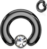 piercing ball closure ring zwart 6 mm