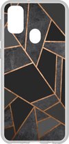 Hoesje Siliconen Geschikt voor Samsung Galaxy M30s / M21 - Design Backcover siliconen - Meerkleurig / Black Graphic