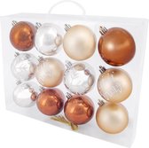 Decosy Plastic Kerstballen Mix (8cm) 12 Stuks Autumn