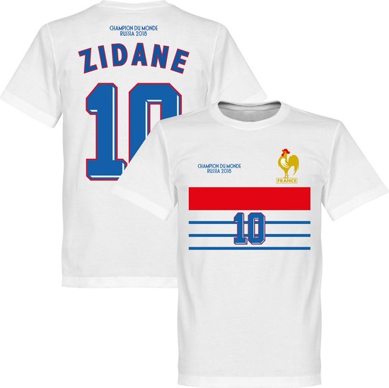 Frankrijk Champions 1998 Retro Away T-Shirt + Zidane 10