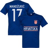 Kroatie Mandzukic 17 Team T-Shirt - Blauw - XL