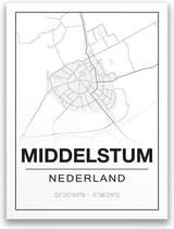 Poster/plattegrond MIDDELSTUM - 30x40cm