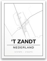 Poster/plattegrond T ZANDT - 30x40cm