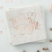 Metallic Star - Servetten Merry & Bright Rose Goud 20 stuks