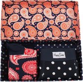 Happy Socks - Gift Box Stippen Boxershort en Paar Sokken Paisley Blauw - S