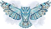 DP® Diamond Painting pakket volwassenen - Afbeelding: Abstract Blauwe Uil - 45 x 75 cm volledige bedekking, vierkante steentjes - 100% Nederlandse productie! - Categorie: Diamond Painting - H