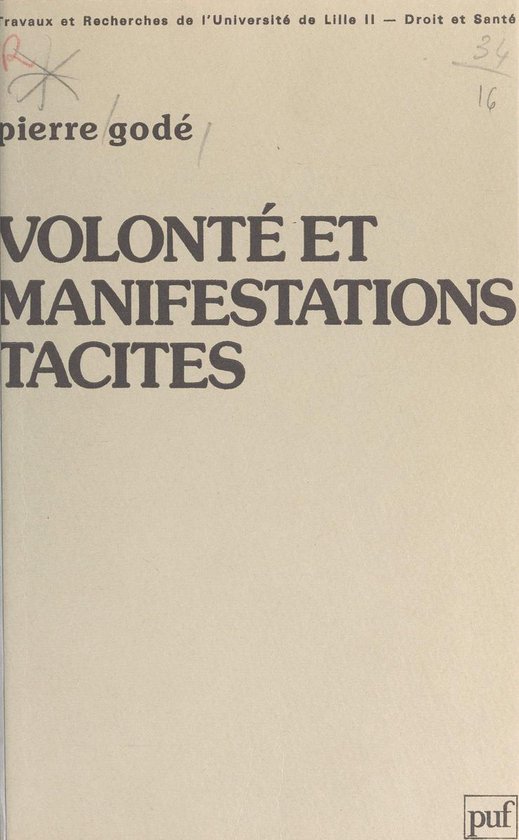 Volonté et manifestations tacites - cover