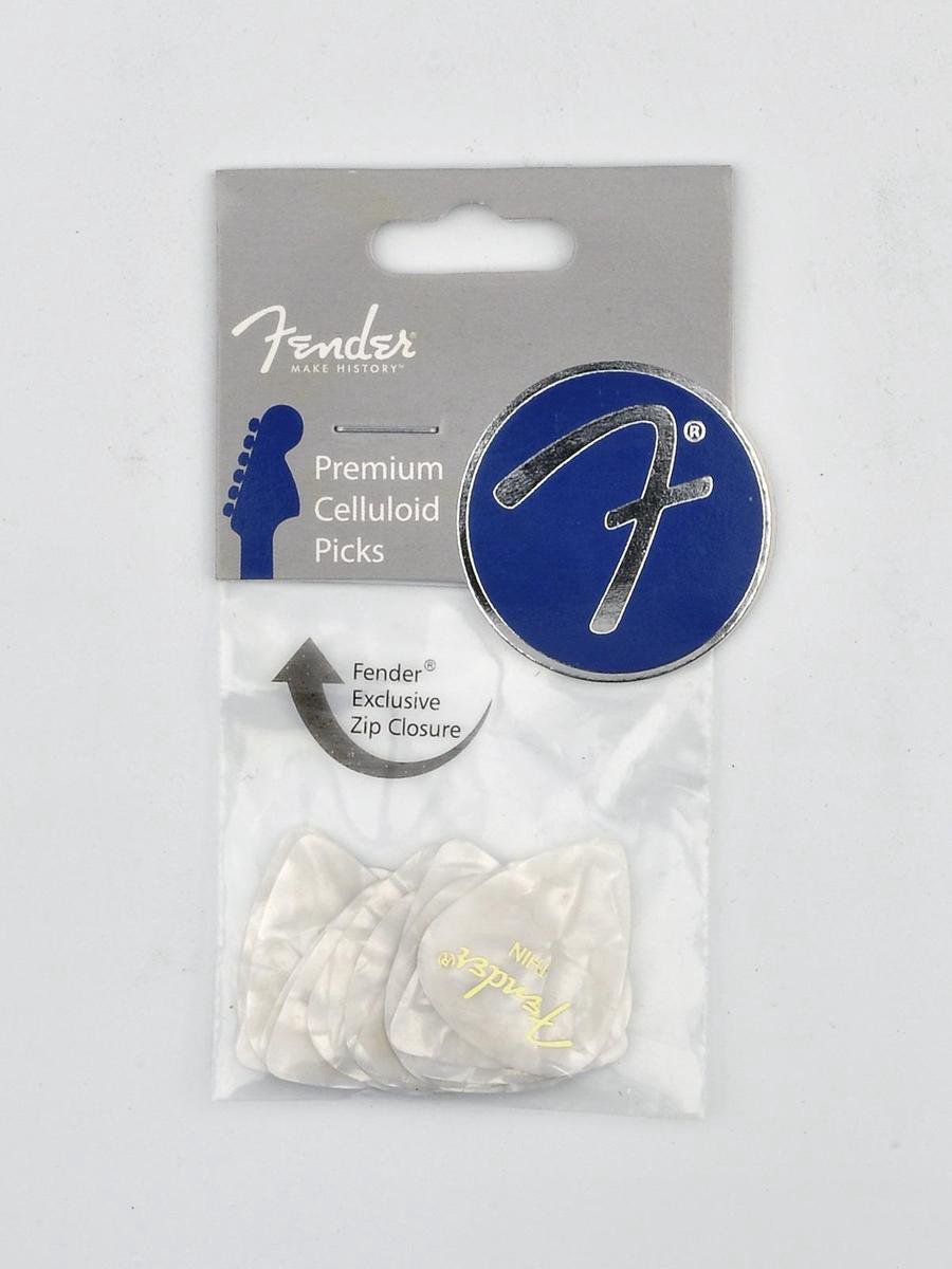 Fender Picks 351 wit Moto thin 12er Set Premium Celluloid - Plectrum set