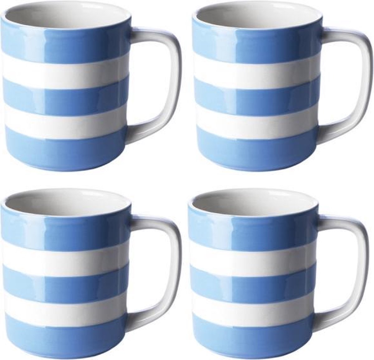 Cornishware Blue Mugs mok 10 Oz 28 cl (set van 4)
