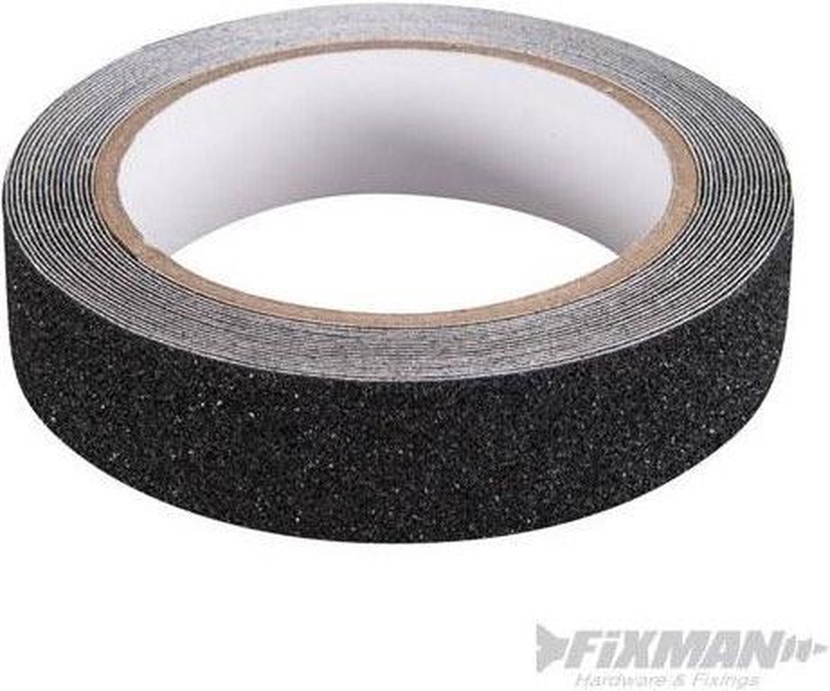 Ruban Antidérapant FIXMAN Noir 24mm X 5m - Neuf Sous Blister - Pour Escaliers, Sols