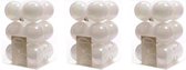 36x Parelmoer witte kunststof kerstballen 6 cm - Mat/glans - Onbreekbare plastic kerstballen - Kerstboomversiering parelmoer wit