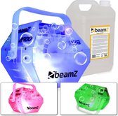 Bellenblaasmachine - BeamZ B500 LED - Transparante bellenblaas machine met LED's en 5 liter bellenblaasvloeistof - Compleet startpakket!