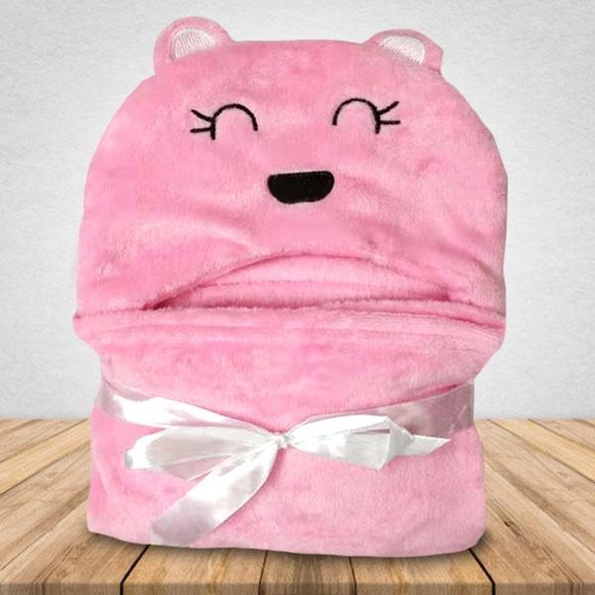 Couverture Bebe Pink Bear 2 0 Couverture Wrap Serviette A Capuche 100 X 70 Cm Bol Com