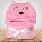 Couverture bébé Pink Bear 2.0 - Couverture wrap & Serviette à capuche - 100 x 70 cm - Cadeau de maternité - Capes Comfy