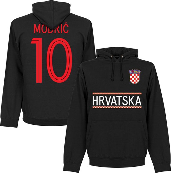 Kroatië Modric 10 Team Hooded Sweater - Zwart - Kinderen - 116