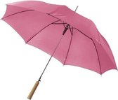 Parapluie automatique 102 cm de diamètre en rose - grand parapluie avec manche en bois