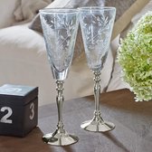 LOBERON Champagneglazen set van 2 Coralie helder/zilverkleurig