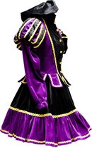 Pieten jurk dame Murcia zwart-paars maat XL