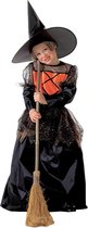 Elegant zwart en oranje heks kostuum voor kinderen - Verkleedkleding