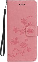 Bloemen Book Case - iPhone 11 Pro Max Hoesje - Pink