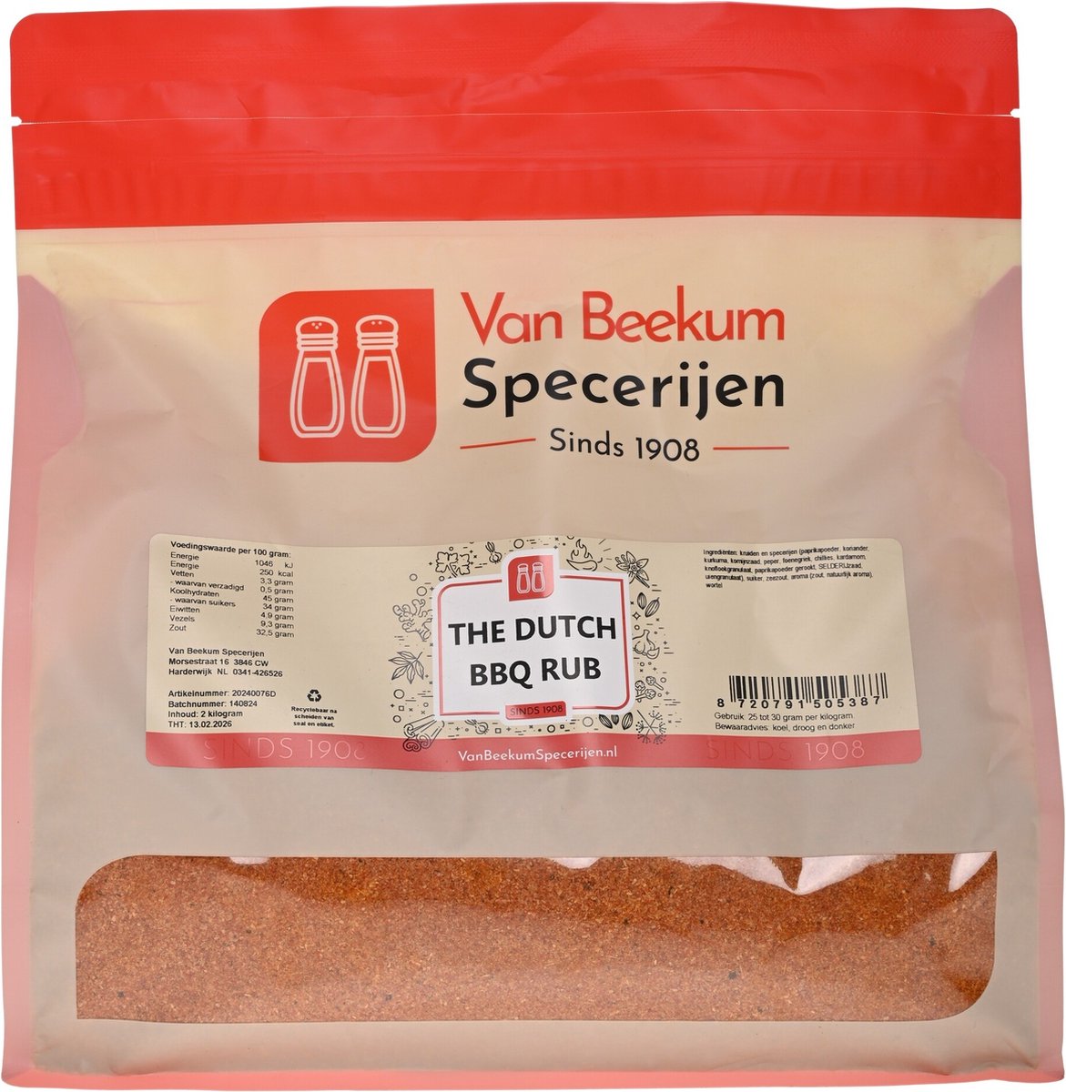 Goedkoopste Van Beekum Specerijen - The Dutch BBQ Rub - 2 KG (hersluitbare stazak