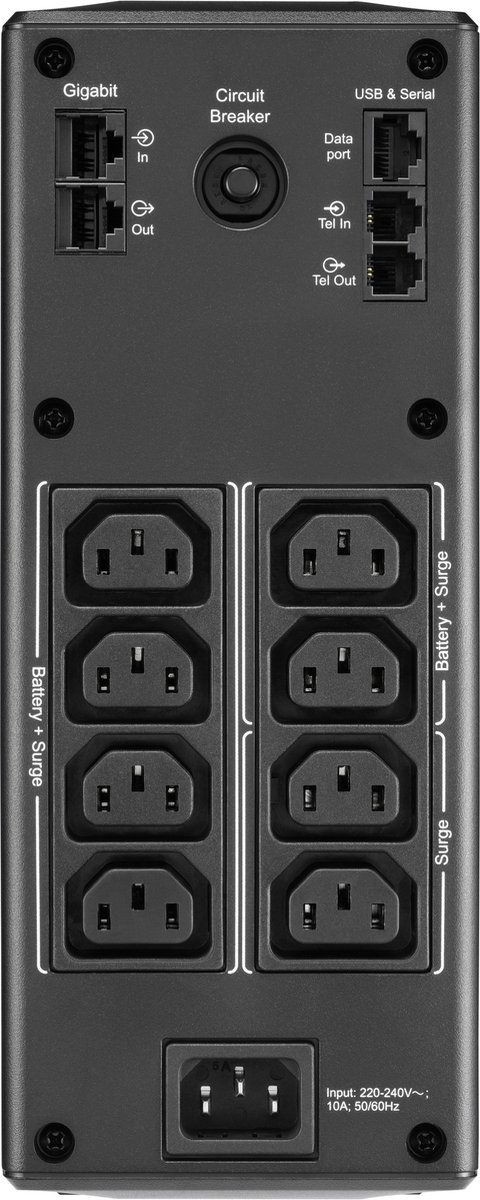 APC Back-UPS PRO BR1600MI - Noodstroomvoeding, 8x C13 uitgang, USB, 1600VA