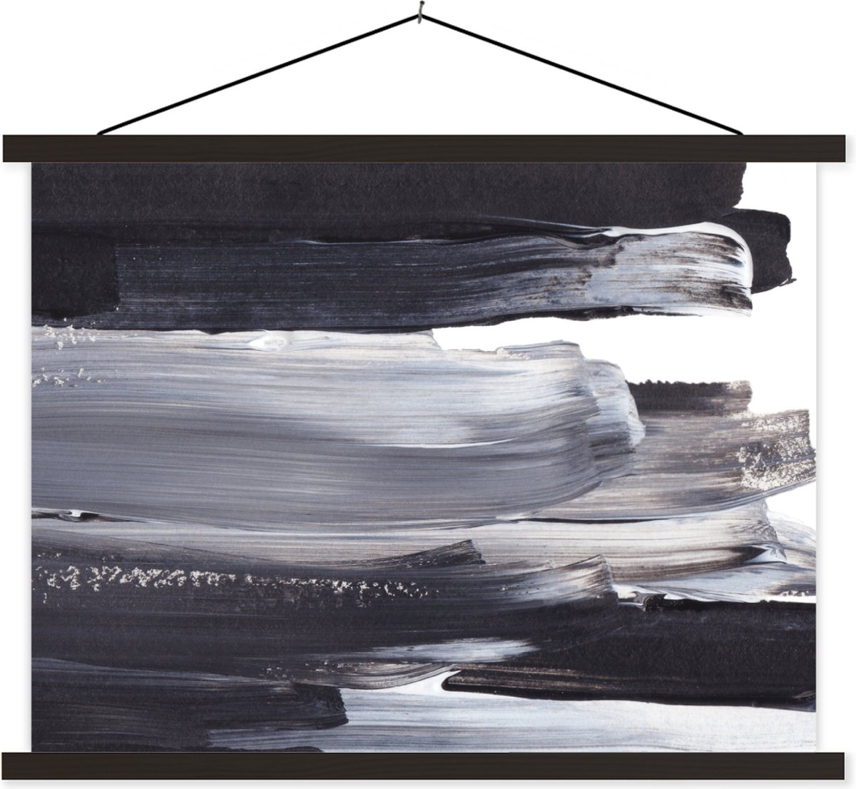 Posterhanger incl. Poster 150x113 cm - Schoolplaat - Verf - Zwart - Design - Textielposter