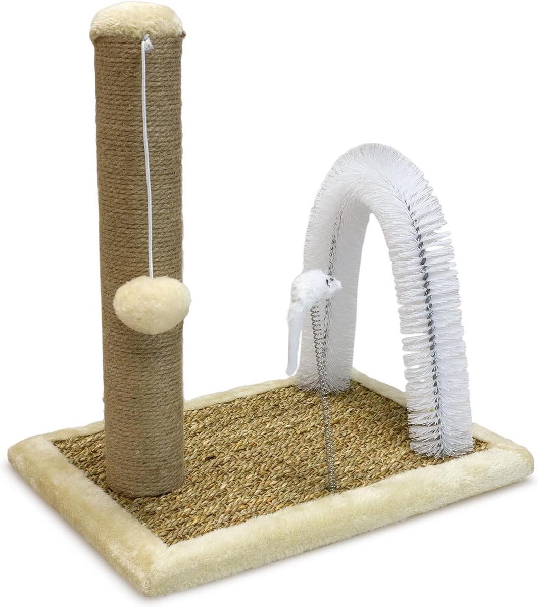 Krabpaal met stang 40 x 29 x 42 cm – Verticale krabpaal voor katten – Accessoires nagelslijper – Kattenspeelgoed