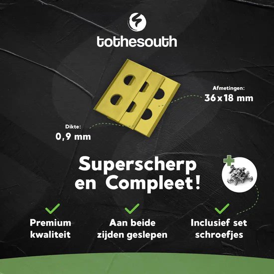 Lames de tondeuse robot To the South® en titane pour Worx Landroid S Basic - 9 pièces