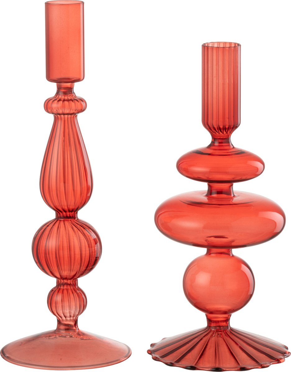 J-Line kaarshouder Bollen - glas - rood