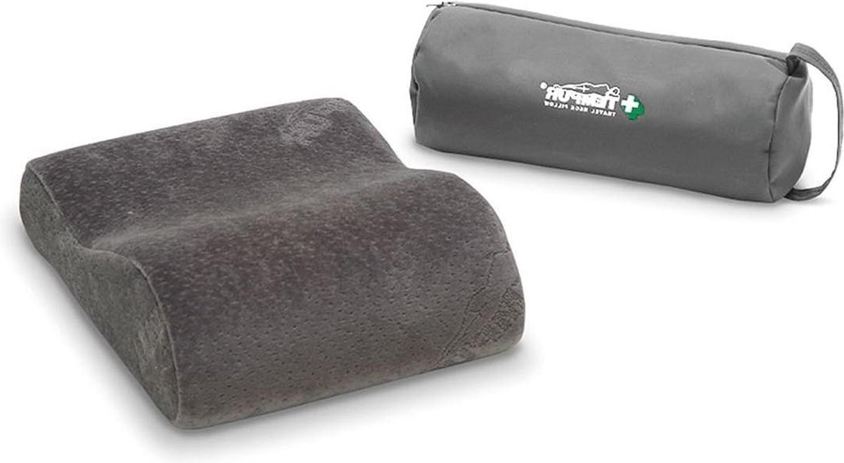 Nekkussen inclusief draagtas - ergonomisch reiskussen - 25 x 31 x 10/7 cm - antraciet