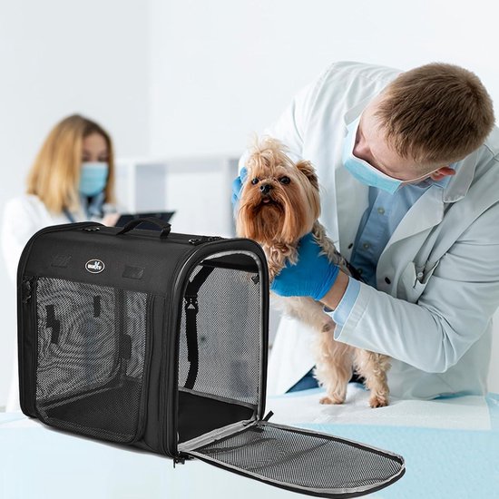 wakytu Draagbare 2-in-1 huisdierendrager voor middelgrote honden... Draagbare 2-in-1 huisdierendrager voor middelgrote honden en... : Double Cat Trolley Afbeeldingen : Kattentrolley
