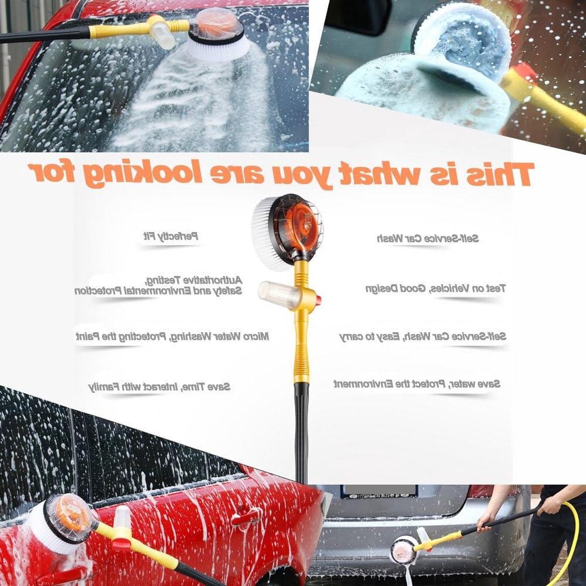 Rotary Wash Brush - Microfiber Chenille Auto Care Wasborstel - Reiniging Tool Voor Auto Wassen - Auto Wasdeken - Ramen Wassen - Nieuwe Technologie Telescopische wasborstel